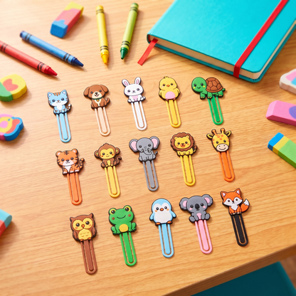 15’li Renkli ve Sevimli Hayvanlar Kitap Ayracı Koleksiyonu